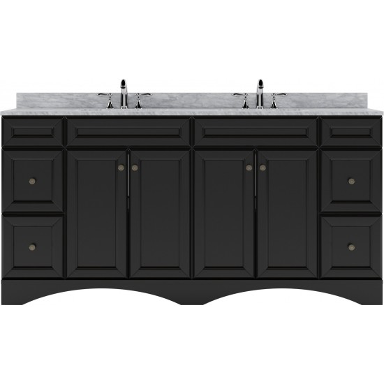 Talisa 72" Double Bath Vanity in Espresso with White Marble Top and Round Sinks