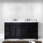 Talisa 72" Double Bath Vanity in Espresso with White Marble Top and Square Sinks with Brushed Nickel Faucets