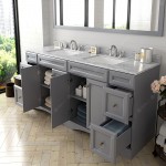 Talisa 72" Double Bath Vanity in Gray with White Marble Top and Square Sinks