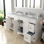 Talisa 72" Double Bath Vanity in White with White Marble Top and Square Sinks and Matching Mirror