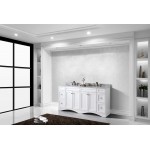 Talisa 72" Double Bath Vanity in White with White Marble Top and Square Sinks with Brushed Nickel Faucets