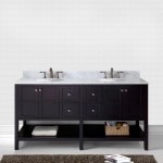 Winterfell 72" Double Bath Vanity in Espresso with White Marble Top and Round Sinks