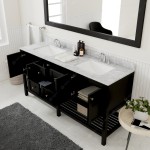 Winterfell 72" Double Bath Vanity in Espresso with White Marble Top and Square Sinks and Matching Mirror