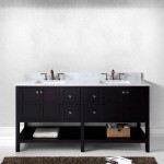 Winterfell 72" Double Bath Vanity in Espresso with White Marble Top and Square Sinks