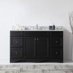 Talisa 60" Single Bath Vanity in Espresso with White Marble Top and Round Sink