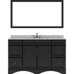 Talisa 60" Single Bath Vanity in Espresso with White Marble Top and Square Sink and Matching Mirror