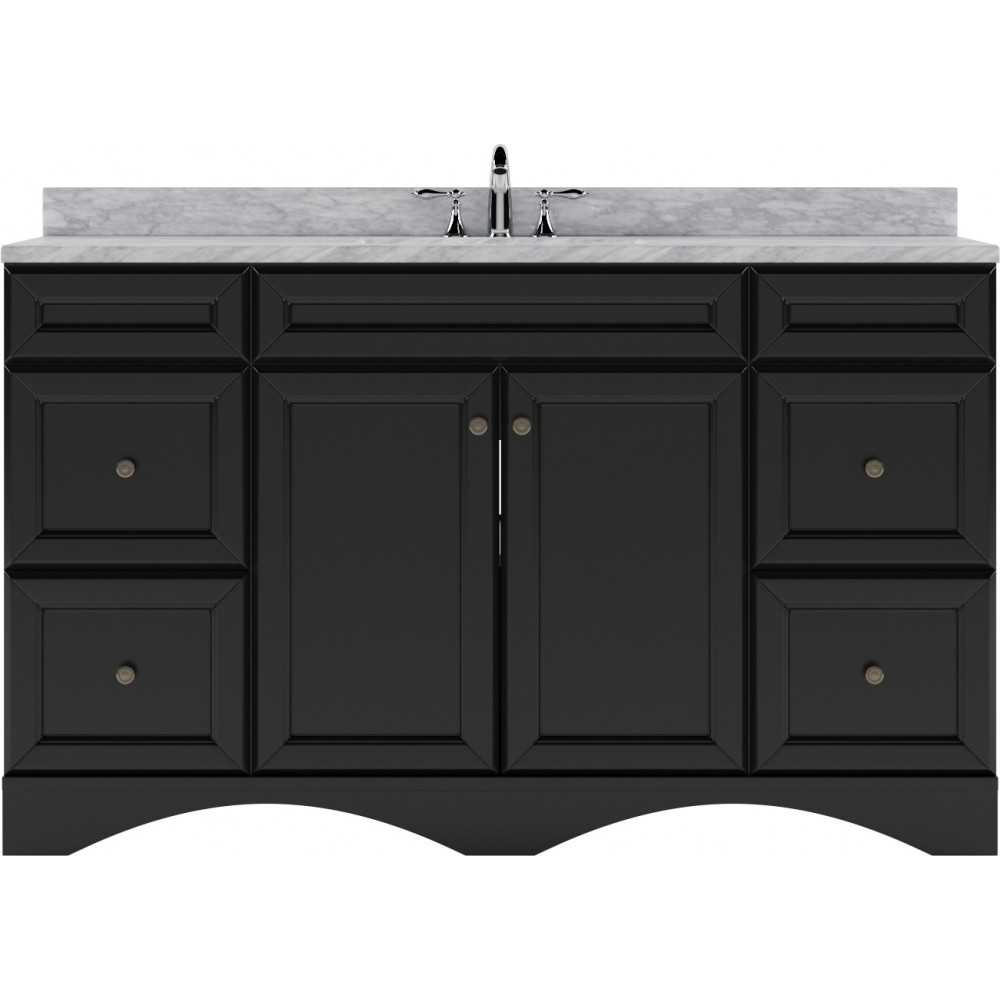 Talisa 60" Single Bath Vanity in Espresso with White Marble Top and Square Sink