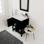 Winterfell 30" Single Bath Vanity in Espresso with White Marble Top and Square Sink and Matching Mirror