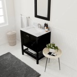 Winterfell 30" Single Bath Vanity in Espresso with White Marble Top and Square Sink