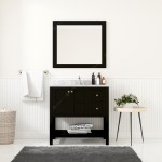 Winterfell 36" Single Bath Vanity in Espresso with White Marble Top and Square Sink