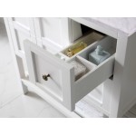 Winterfell 36" Single Bath Vanity in White with White Marble Top and Square Sink and Matching Mirror