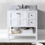 Winterfell 36" Single Bath Vanity in White with White Marble Top and Square Sink