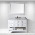 Winterfell 48" Single Bath Vanity in White with White Marble Top and Round Sink with Polished Chrome Faucet