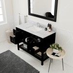 Winterfell 48" Single Bath Vanity in Espresso with White Marble Top and Square Sink and Matching Mirror