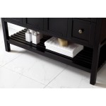 Winterfell 48" Single Bath Vanity in Espresso with White Marble Top and Square Sink and Matching Mirror