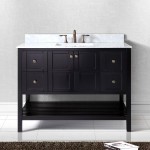 Winterfell 48" Single Bath Vanity in Espresso with White Marble Top and Square Sink with Brushed Nickel Faucet