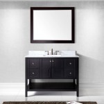 Winterfell 48" Single Bath Vanity in Espresso with White Marble Top and Square Sink with Brushed Nickel Faucet