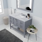 Winterfell 48" Single Bath Vanity in Gray with White Marble Top and Square Sink