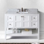 Winterfell 48" Single Bath Vanity in White with White Marble Top and Square Sink