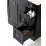 Elise 36" Single Bath Vanity in Espresso with White Marble Top and Square Sink and Matching Mirror