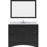 Elise 48" Single Bath Vanity in Espresso with White Marble Top and Square Sink and Matching Mirror