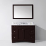 Elise 48" Single Bath Vanity in Espresso with White Marble Top and Square Sink and Matching Mirror