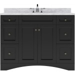 Elise 48" Single Bath Vanity in Espresso with White Marble Top and Square Sink