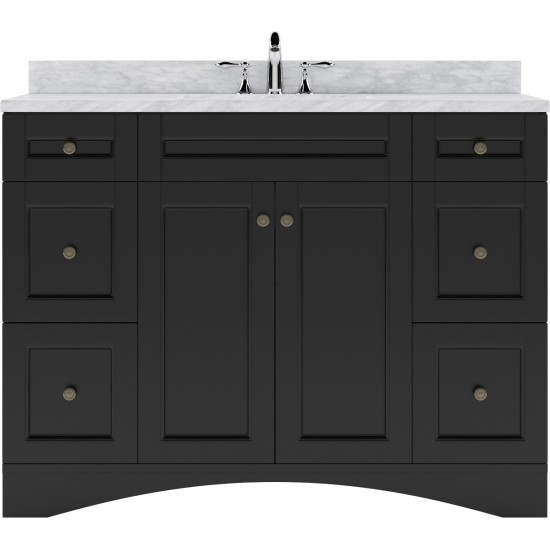 Elise 48" Single Bath Vanity in Espresso with White Marble Top and Square Sink