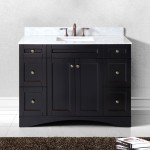 Elise 48" Single Bath Vanity in Espresso with White Marble Top and Square Sink