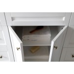 Elise 48" Single Bath Vanity in White with White Marble Top and Square Sink and Matching Mirror