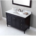 Tiffany 48" Single Bath Vanity in Espresso with White Marble Top and Square Sink and Matching Mirror