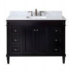 Tiffany 48" Single Bath Vanity in Espresso with White Marble Top and Square Sink