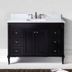 Tiffany 48" Single Bath Vanity in Espresso with White Marble Top and Square Sink