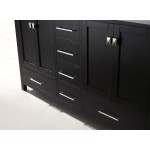 Caroline Avenue 60" Double Bath Vanity in Espresso with White Marble Top and Round Sinks and Matching Mirror