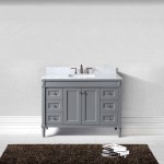 Tiffany 48" Single Bath Vanity in Gray with White Marble Top and Square Sink