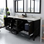 Caroline Avenue 72" Double Bath Vanity in Espresso with White Quartz Top and Round Sinks