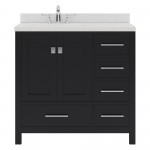 Caroline Avenue 24" Single Bath Vanity in Espresso with White Quartz Top and Round Sink