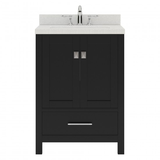 Caroline Avenue 24" Single Bath Vanity in Espresso with White Quartz Top and Square Sink