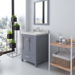 Caroline Avenue 24" Single Bath Vanity in Gray with White Quartz Top and Square Sink