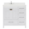 Caroline Avenue 24" Single Bath Vanity in White with White Quartz Top and Square Sink