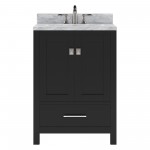 Caroline Avenue 24" Single Bath Vanity in Espresso with White Marble Top and Square Sink