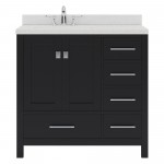 Caroline Avenue 36" Single Bath Vanity in Espresso with White Quartz Top and Square Sink