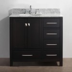 Caroline Avenue 36" Single Bath Vanity in Espresso with White Marble Top and Round Sink