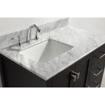 Caroline Avenue 36" Single Bath Vanity in Espresso with White Marble Top and Square Sink and Matching Mirror