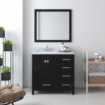Caroline Avenue 36" Single Bath Vanity in Espresso with White Marble Top and Square Sink