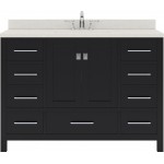 Caroline Avenue 48" Single Bath Vanity in Espresso with White Quartz Top and Round Sink