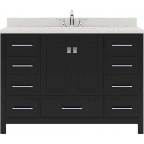 Caroline Avenue 48" Single Bath Vanity in Espresso with White Quartz Top and Round Sink