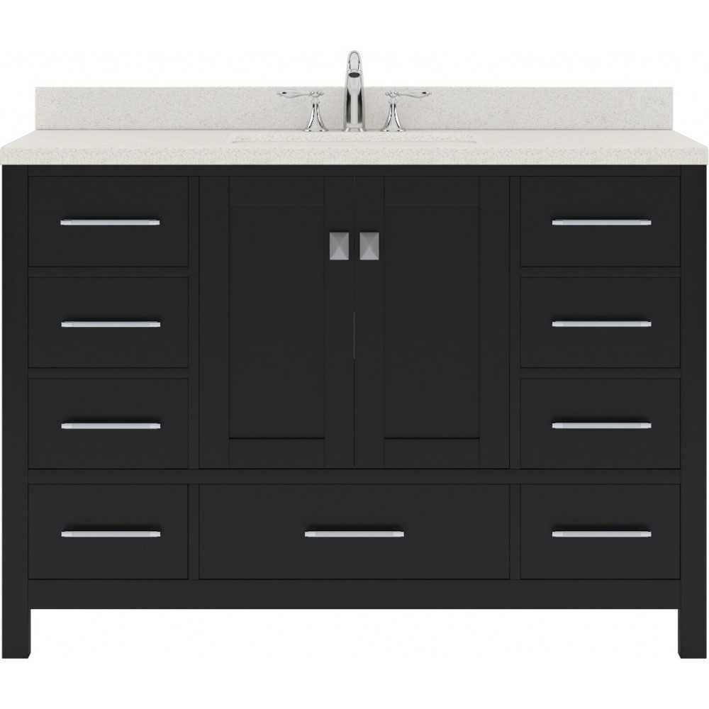 Caroline Avenue 48" Single Bath Vanity in Espresso with White Quartz Top and Round Sink