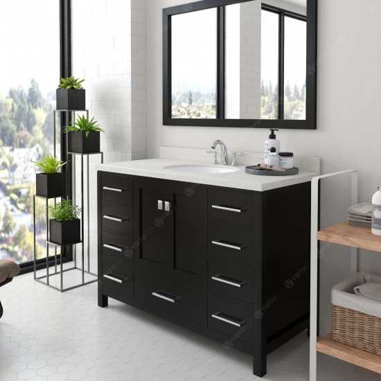 Caroline Avenue 48" Single Bath Vanity in Espresso with White Quartz Top and Round Sink