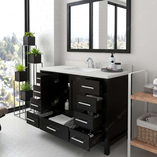 Caroline Avenue 48" Single Bath Vanity in Espresso with White Quartz Top and Square Sink